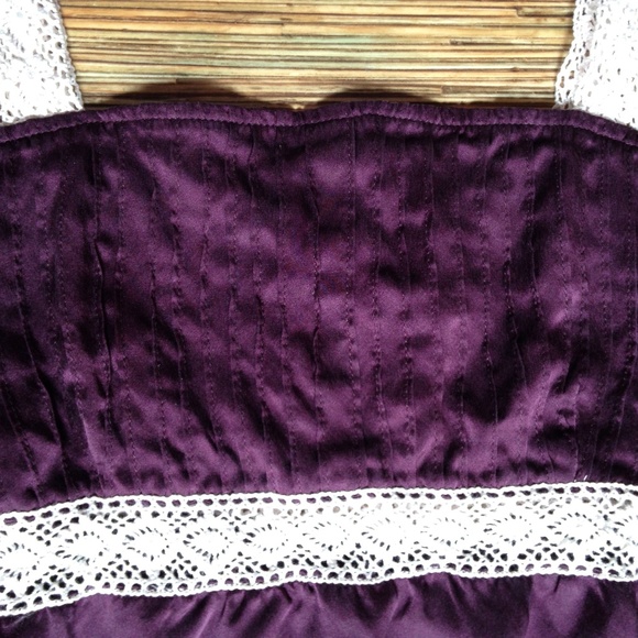 New York Company Cami Burgundy 100% Silk Lace Trim - Picture 4 of 8